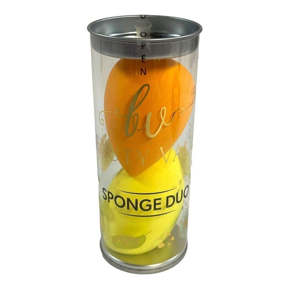 Beauty Vaulte All Purpose Sponge Duo Orange Yellow NEW Seaed Makeup Blender